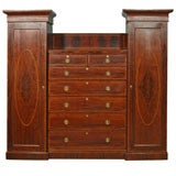 Antique Inlaid Mahogany Armoire or Chest